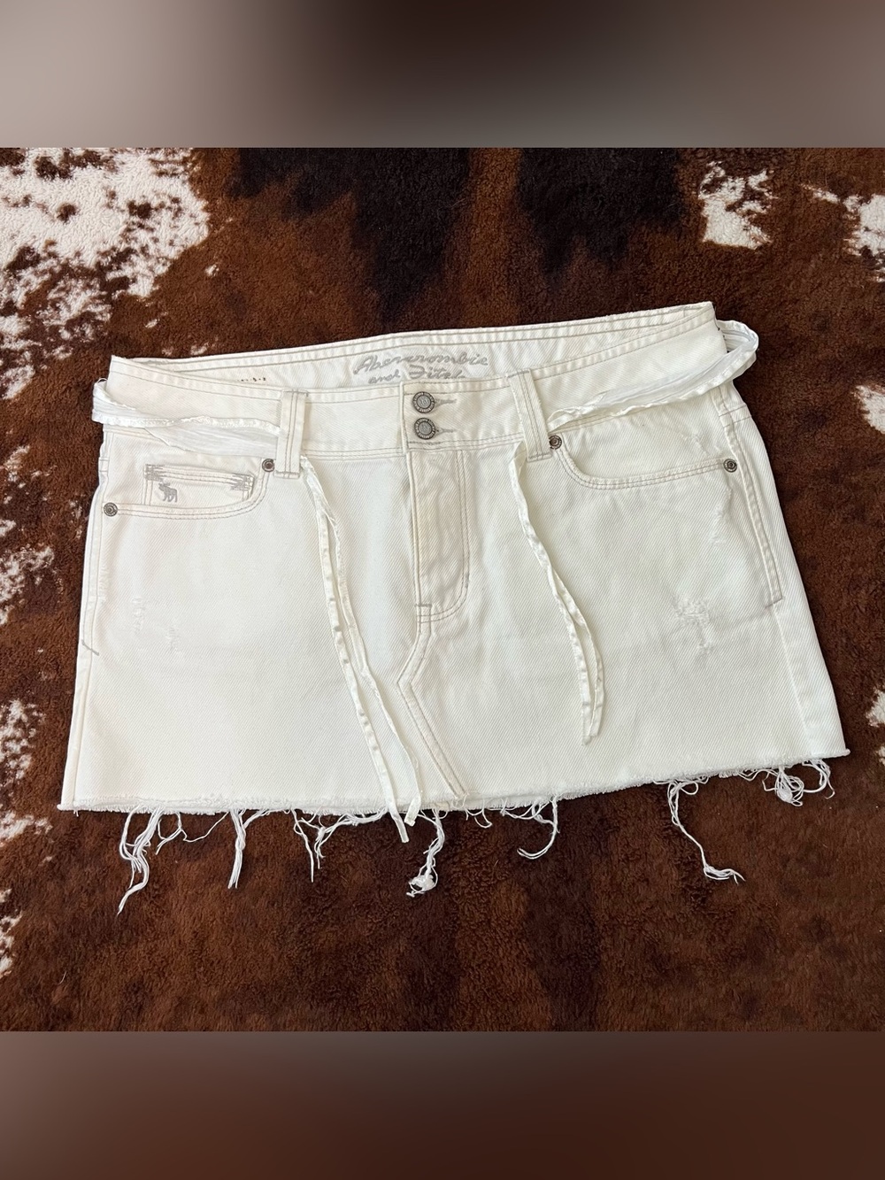 Y2K GRAIL Abercrombie & Fitch White Denim Mini Skirt | SEE DESCRIPTION | Size: 6
